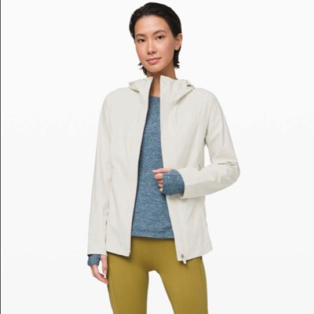 LuLulemon Rain Jacket, Break the Trail, Light Ivory/Stone